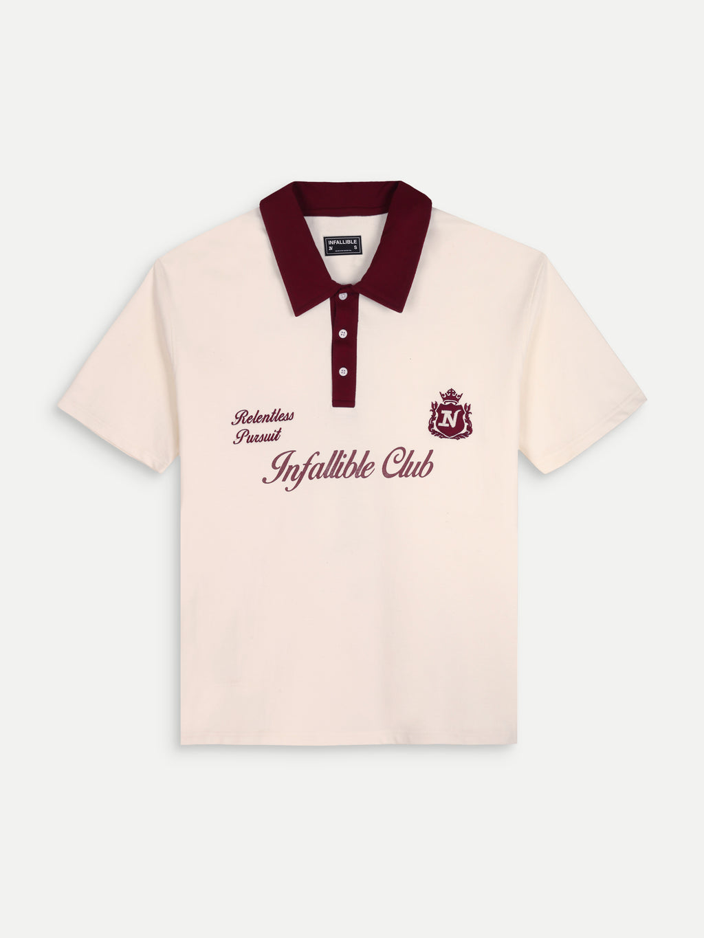 CLUB POLO JERSEY — WHITE MAROON