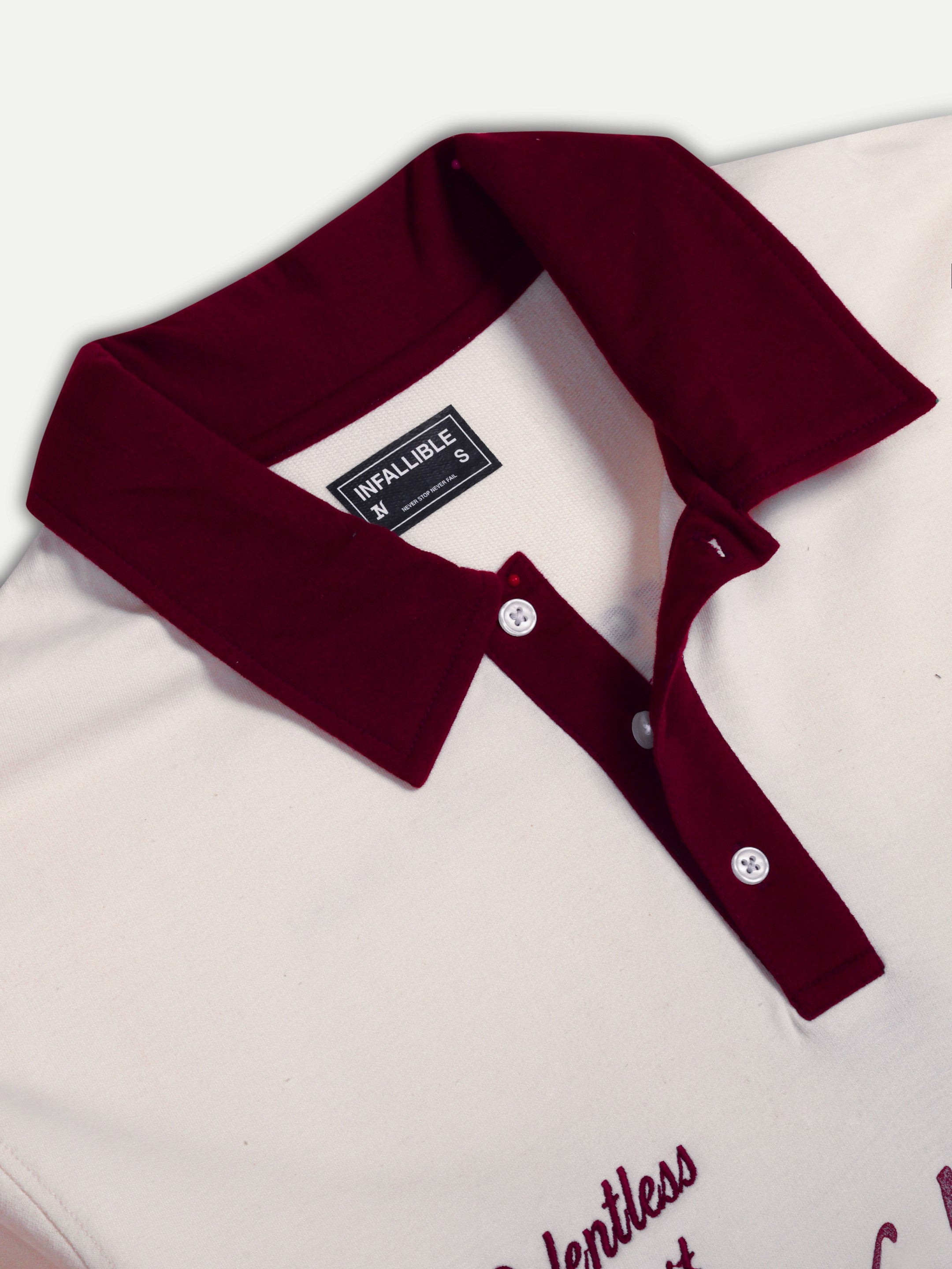 CLUB POLO JERSEY — WHITE MAROON