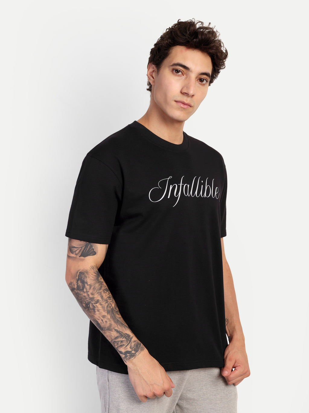 STANDARD TEE — BLACK - OVERSIZED