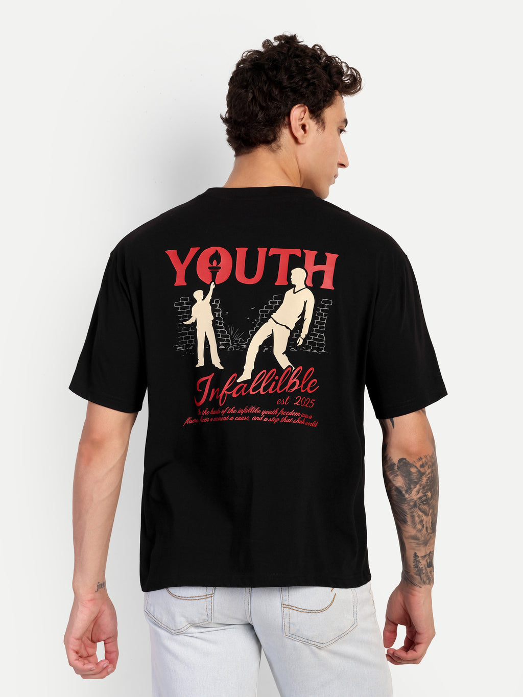 YOUTH BOXY TEE — BLACK