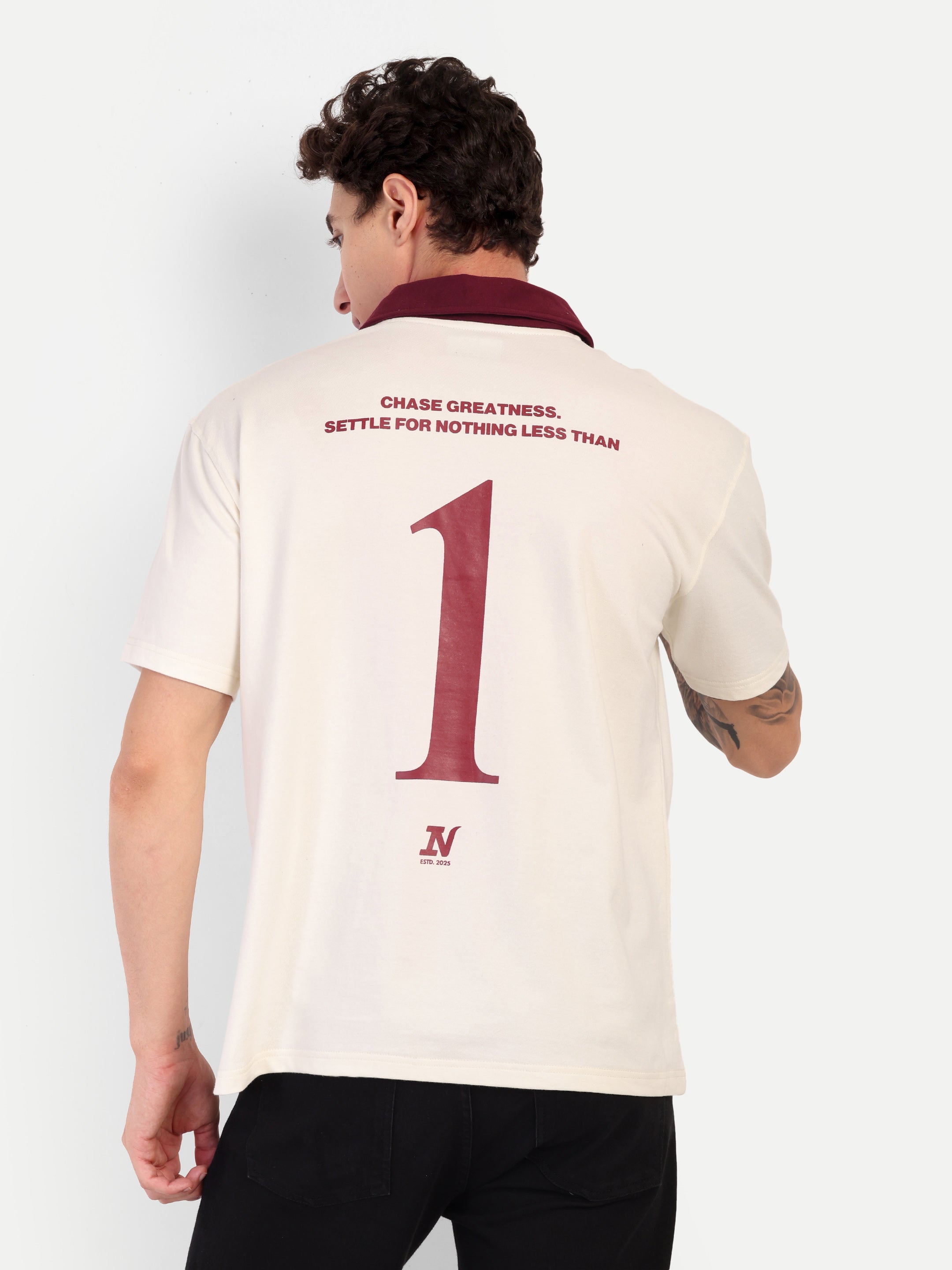 CLUB POLO JERSEY — WHITE MAROON